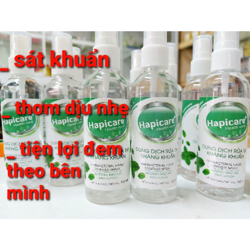 Dung dịch rửa tay khô hương bạc hà chai100ml