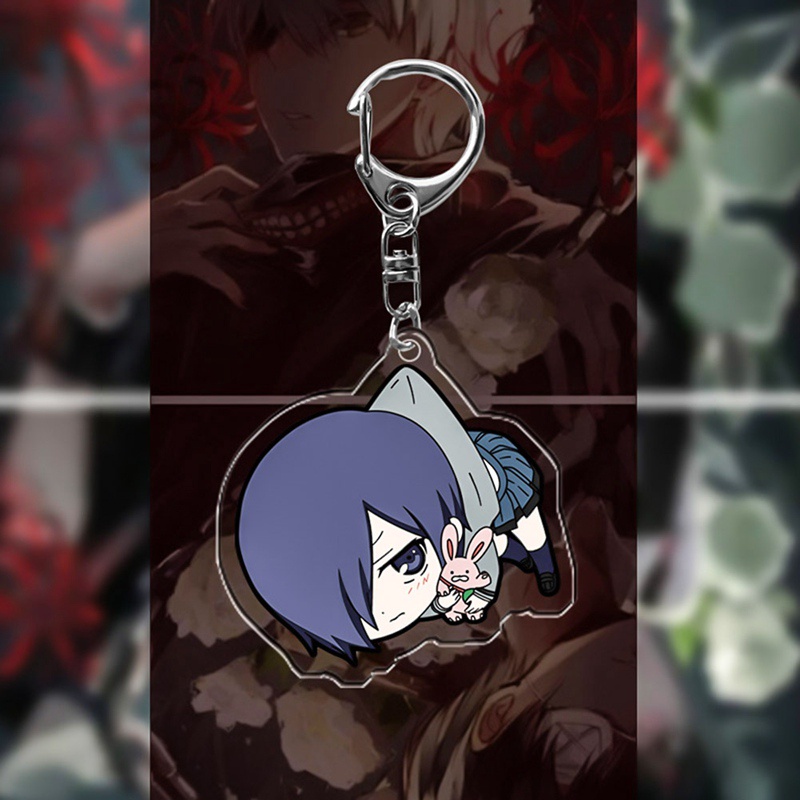 Móc khóa mặt hình nhân vật Ken Kaneki trong anime Tokyo Ghoul đáng yêu