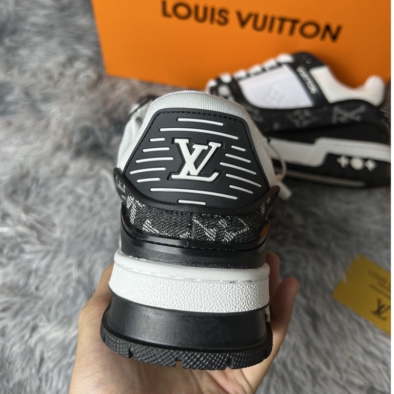 Giày lv ,thể thao nữ nam Louis-Vuitton Trainer Fashion Casual, giày lv 2 màu xanh đen  hàng cao cấp sang trọng full box