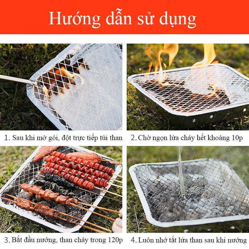 Vỉ nướng BBQ du lịch dùng 1 lần siêu nhỏ gọn