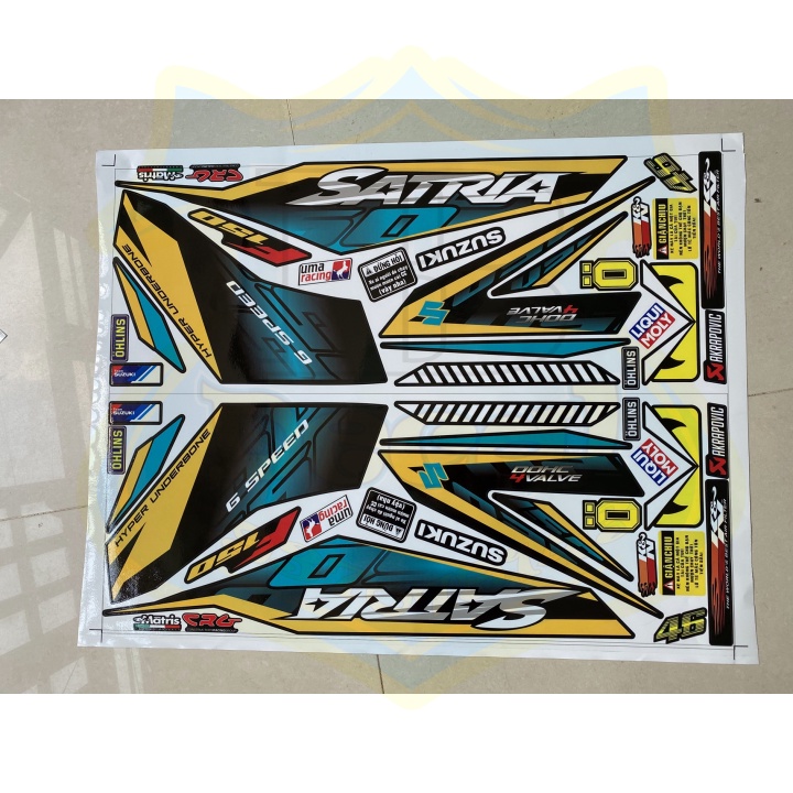 ( Quí khách vui lòng mang ra tiệm cho thợ dán ) Tem satria fi đen v3