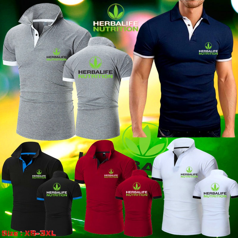 HERBALIFE Áo Thun Polo Ngắn Tay In Họa Tiết Thời Trang Mùa Hè Dành Cho Nam