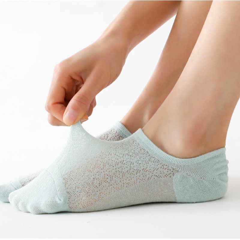 Đôi tất chân FHYL chất liệu cotton lưới màu trơn thời trang cho nữ