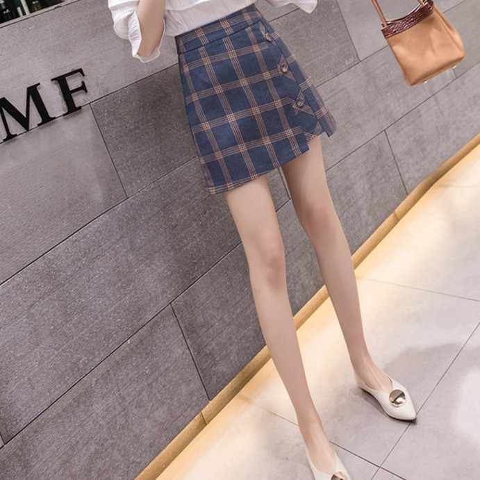 Chân Váy Chữ A Lưng Cao Họa Tiết Sọc Caro Phong Cách Retro200914 | BigBuy360 - bigbuy360.vn