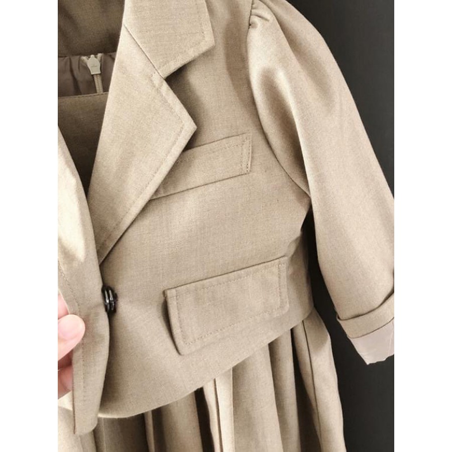 Rập giấy 30060 - Set blazer lửng tay phồng + Đầm xếp ly