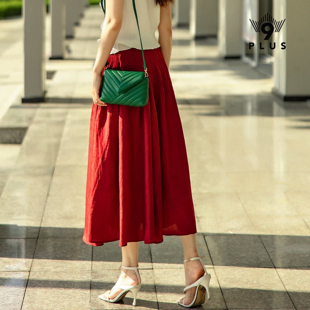 Chân Váy dài/xòe Nhật 2022 - 9Plus/ Chân váy đỏ vàng | BigBuy360 - bigbuy360.vn