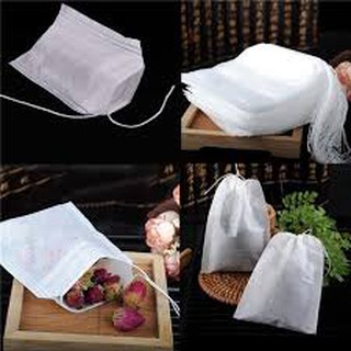 Set 500 túi lọc trà thảo mộc 5.5 x 7 có dây rút bằng vải không dệt siêu tiện lợi