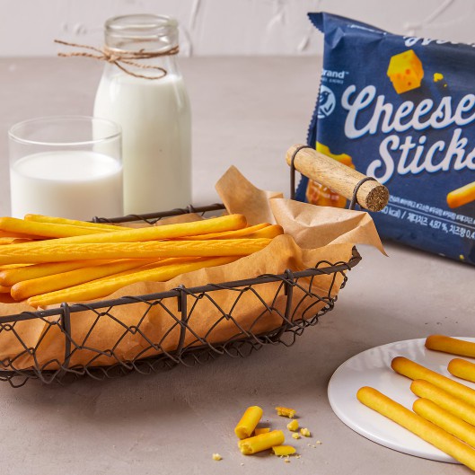 Snack Que Tẩm Mè, Snack Que Vị Phô Mai No Brand Hàn Quốc