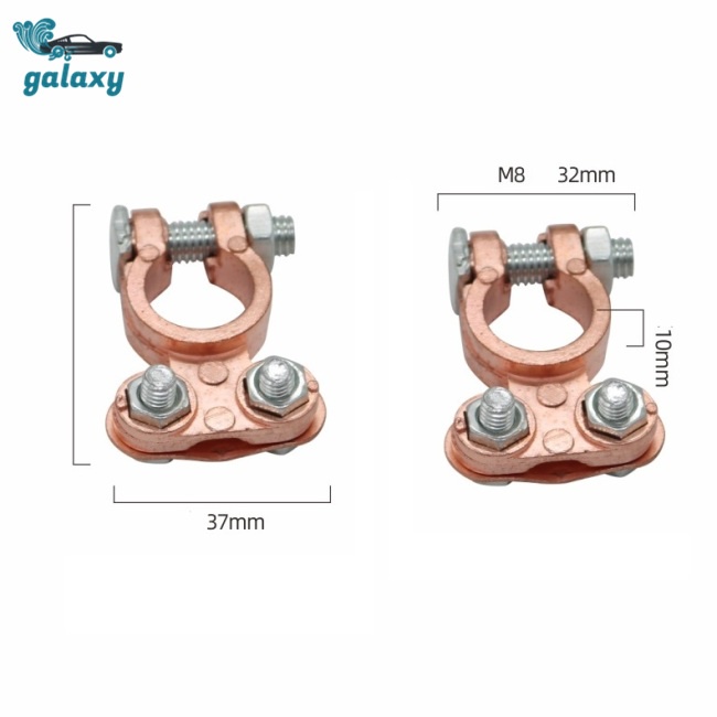 Galaxy Bộ 2 Đầu Kẹp Nối Pin 12V