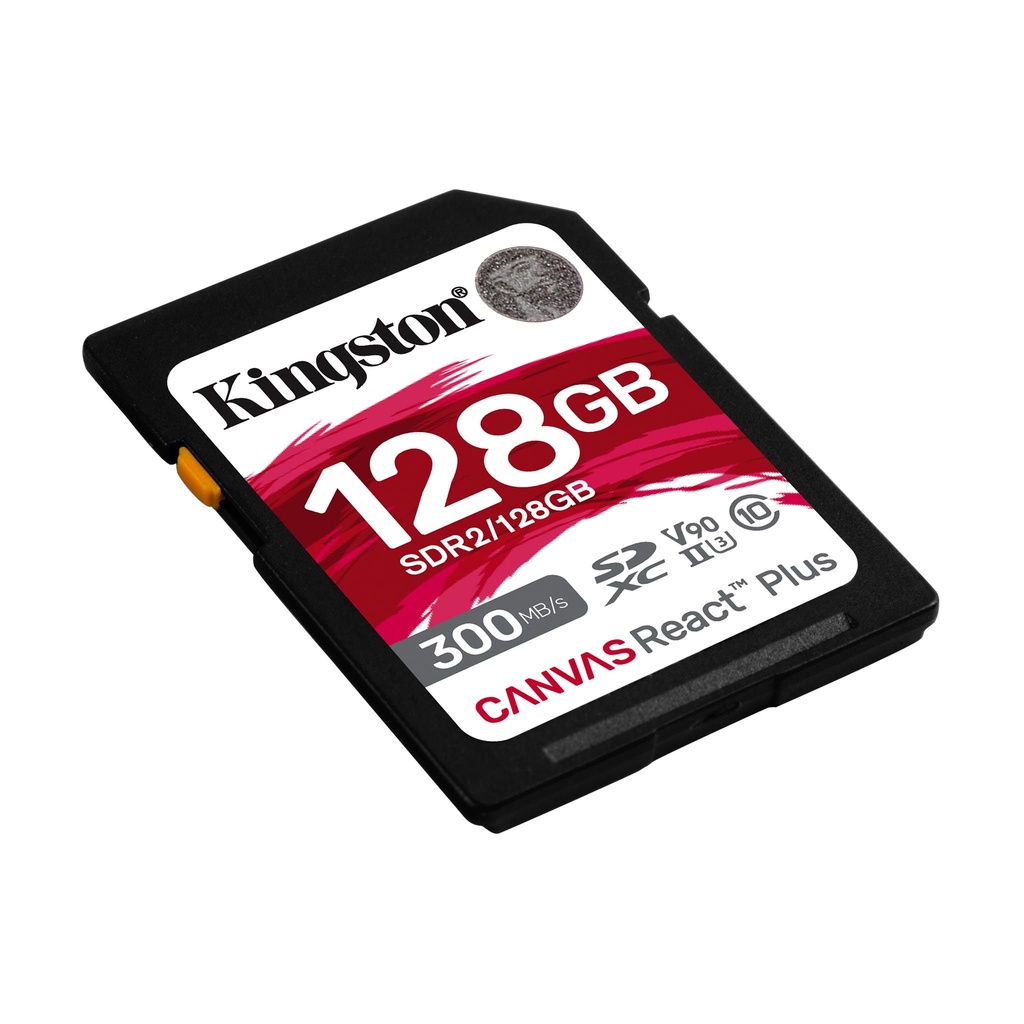 Thẻ Nhớ V90 SD Kingston Canvas React Plus V90 128GB 300mbs/260mbs camera quay phim chuyên nghiệp 4K/8K SDR2/128GB