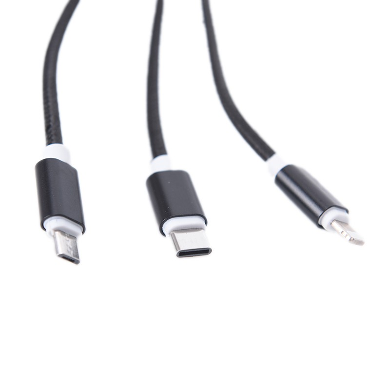 Dây Cáp Sạc Đồng Bộ Dữ Liệu Micro USB Loại C Đa Năng 3 Trong 1 Cho iPhone