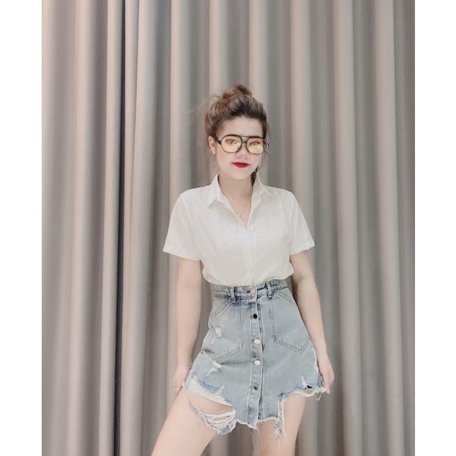 chân váy bò rách xanh siêu rẻ | BigBuy360 - bigbuy360.vn