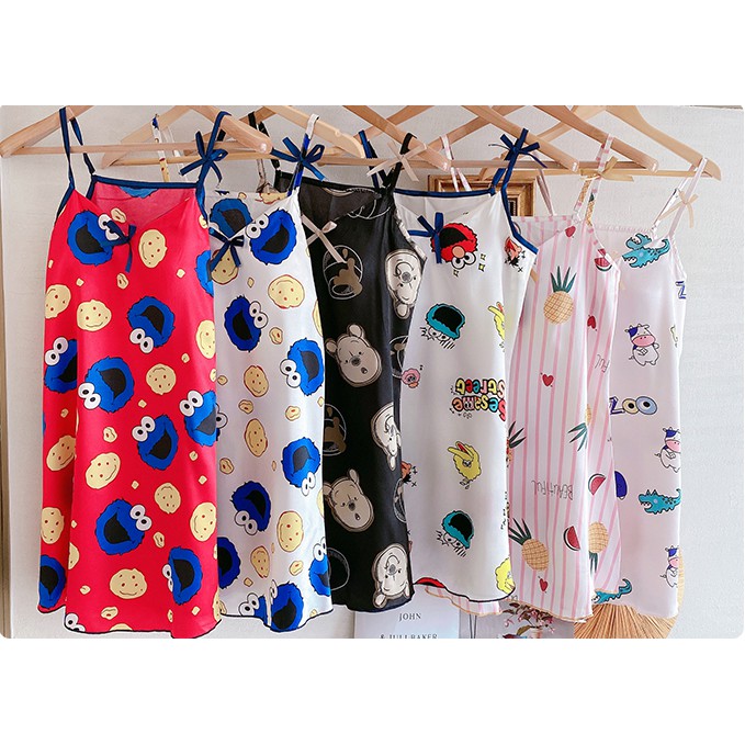 Bộ đồ ngủ cổ chữ V sling bộ đồ ngủ nữ gợi cảm với áo ngực bộ đồ hoạt hình dịch vụ tại nhà | BigBuy360 - bigbuy360.vn