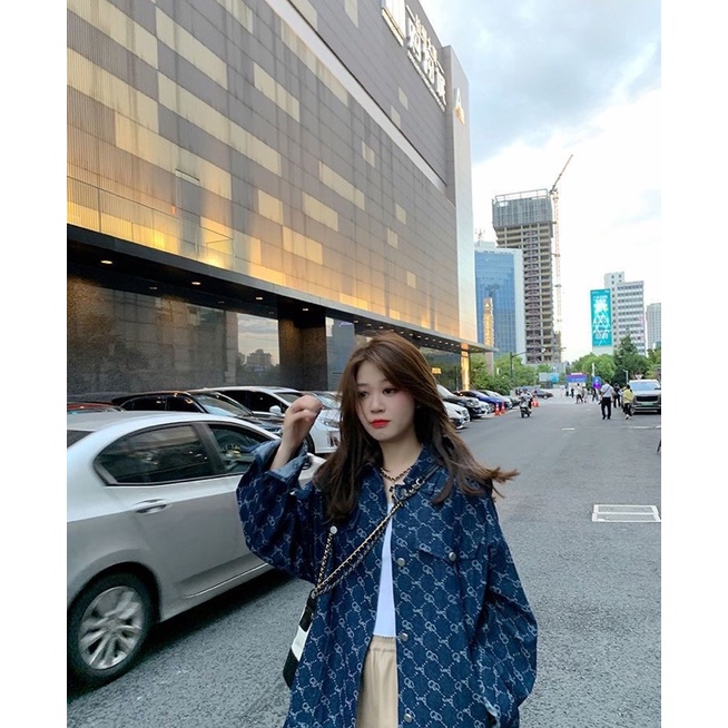 ÁO khoác Jean Xanh Đậm QUẢNG CHÂU CAO CẤP