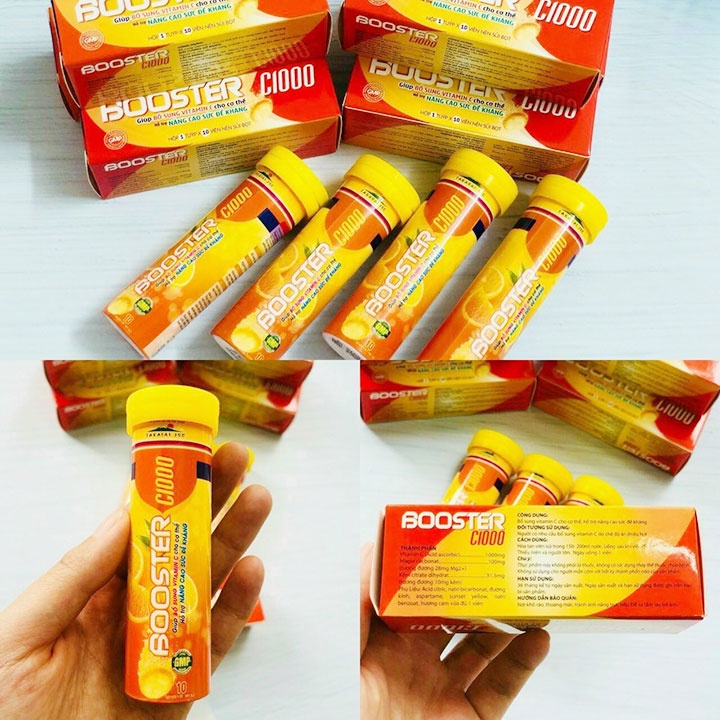 Booster C1000 - Viên Sủi Vitamin C 1000mg Giúp Bổ Sung Cho Cơ Thể, Hỗ Trợ Nâng Cao Sức Đề Kháng - TP124