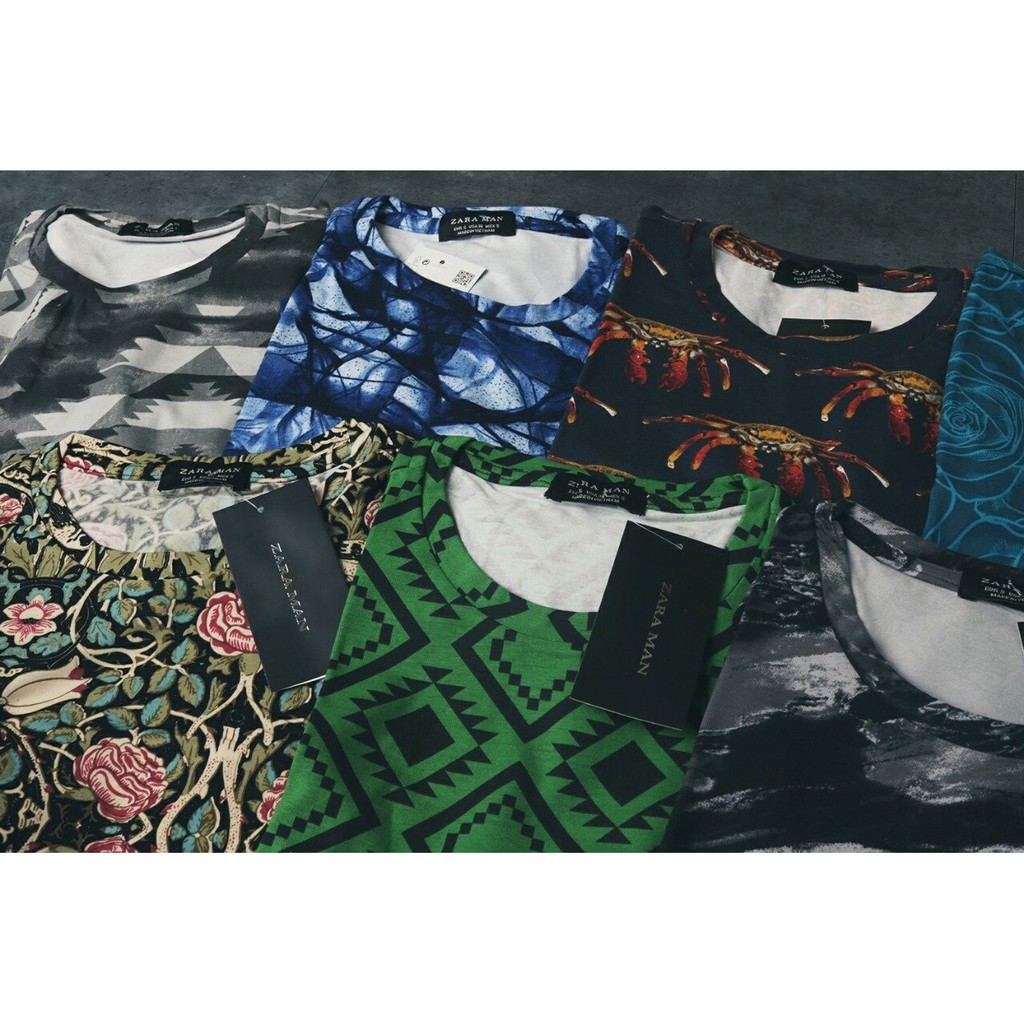 Áo phông nam Zara họa tiết cổ tròn hàng VNXK | BigBuy360 - bigbuy360.vn