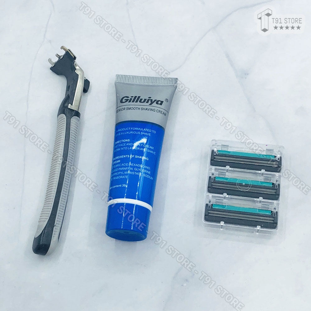 Bộ dao cạo râu 2 lưỡi công nghệ mới kèm 36 đầu thay thế tiện lợi - Tặng kèm tuýp kem cạo râu cho chàng thêm bảnh bao