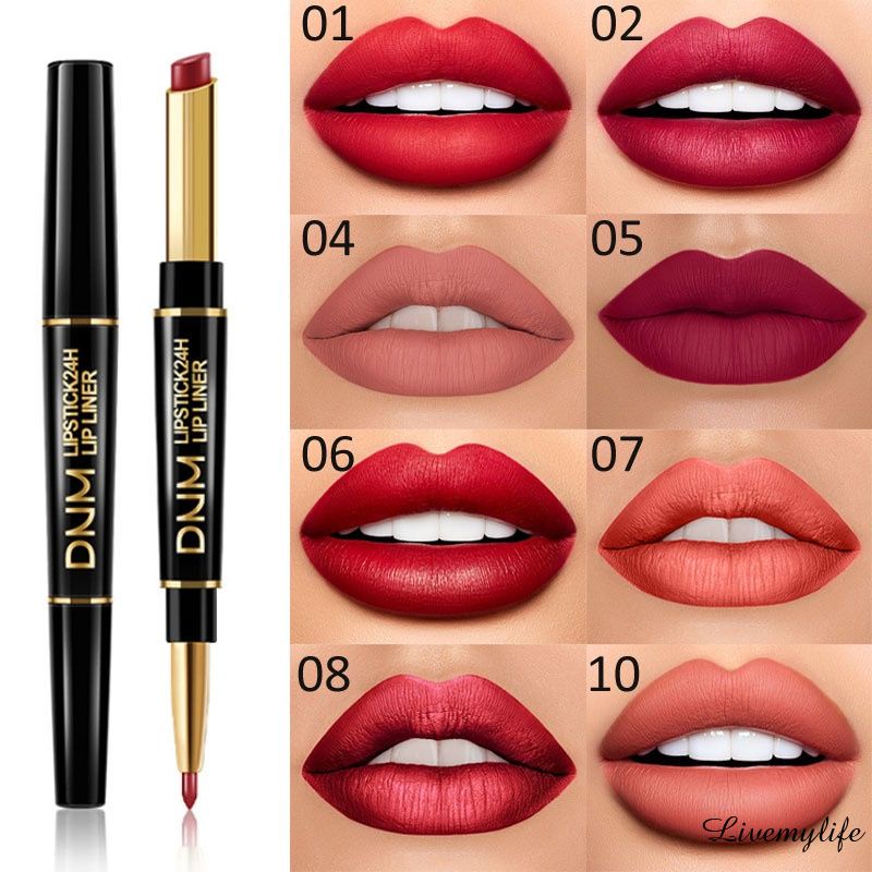 DNM/OULISI Đôi-Kết Thúc Mờ Nhung Son Môi Giữ Ẩm Lâu Dài Bút Chì Màu Đỏ Chống Nước Môi Trang Điểm 23 màu Sắc Đựng Mỹ Phẩm?