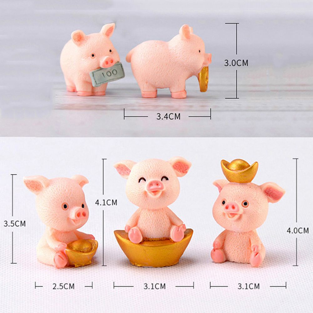 Tượng chú heo con mini dễ thương bằng nhựa resin dùng để trang trí sân vườn gia đình/tiểu cảnh/chậu cây kiểng tự làm