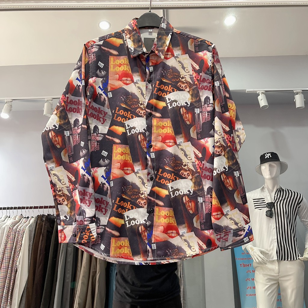 RODI Áo sơ mi nam nữ họa tiết Look, áo sơ mi nam nữ dài tay cá tính - D239 | BigBuy360 - bigbuy360.vn