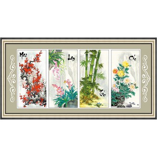 Tranh thêu chữ thập Tứ quý DLH-222975