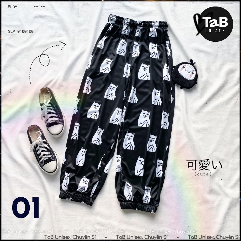 Quần jogger hoạt hình dài 6 mẫu [ Hàng Có Sẵn ] - TAB UNISEX