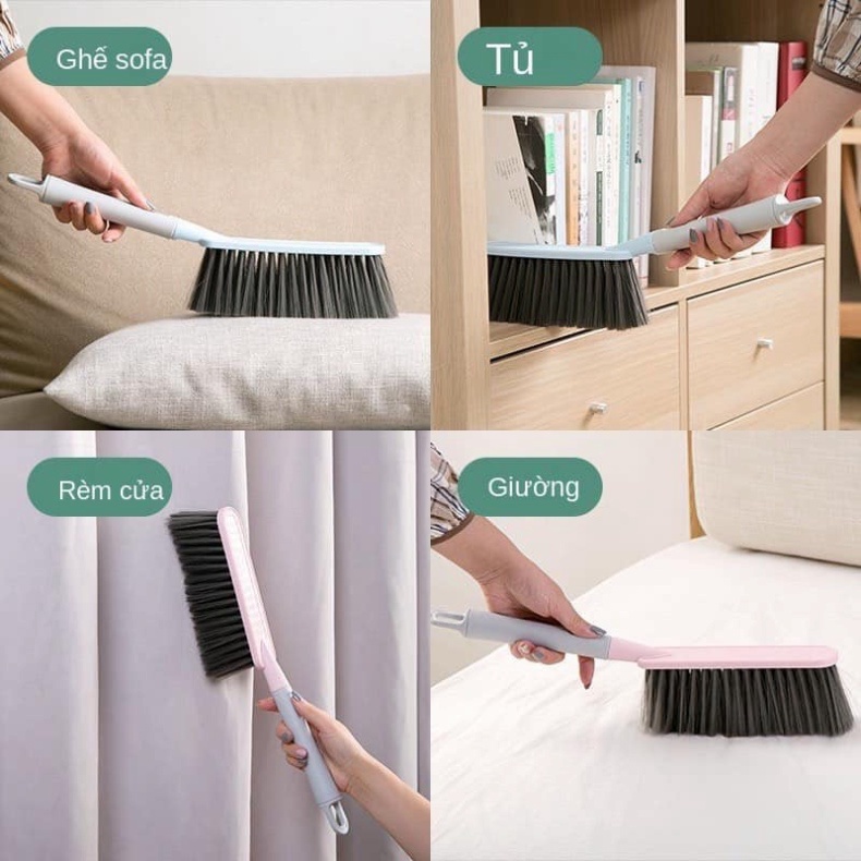 Chổi Nhựa Cầm Tay Vệ Sinh Quét Bụi Bàn Ghế Sofa Lông Chải Mềm Dễ Vệ Sinh