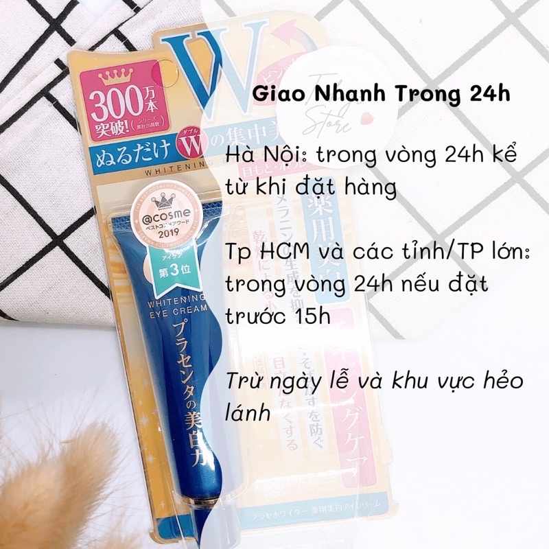 [Hàng_Nhật]  Kem mắt giảm thâm làm mờ nếp nhăn mắt Meishoku Whitening Eye Cream Nhật Bản 30G