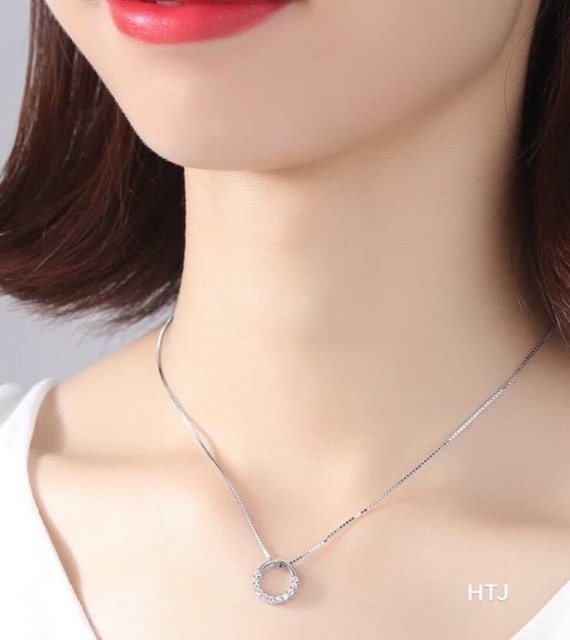 DÂY CHUYỀN MẶT ĐÁ TRÒN SIÊU XINH- VÒNG CỔ BẠC S925