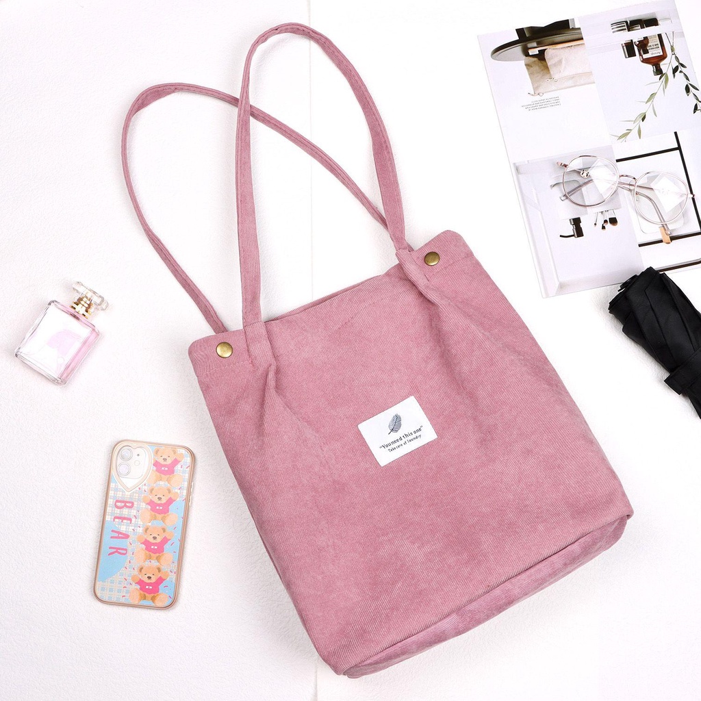 PATH Túi Tote Đeo Vai Vải Nhung Thời Trang Cho Nữ