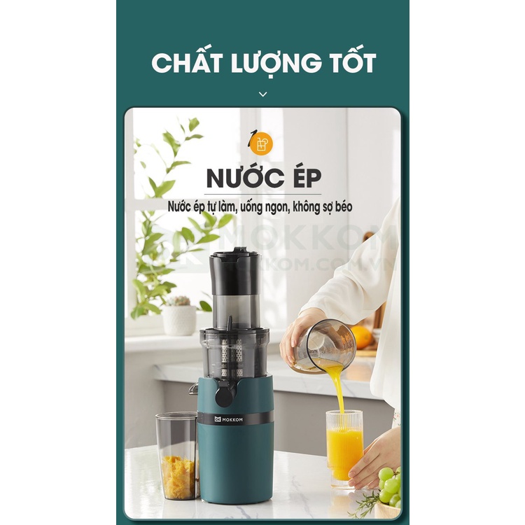Máy ép chậm Mokkom - Model Mk-199 - Máy ép hoa quả tốc độ chậm thế hệ mới - Ép nguyên quả - Kiệt bã