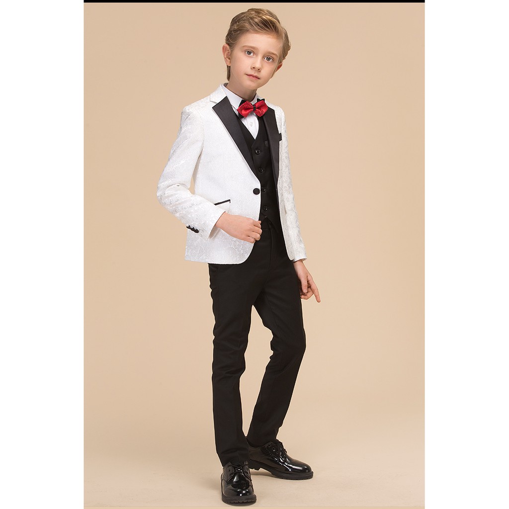 Bộ Vest - Bộ suit trắng đen cho bé trai - VEST SUIT NXS1060B | WHITE BLACK