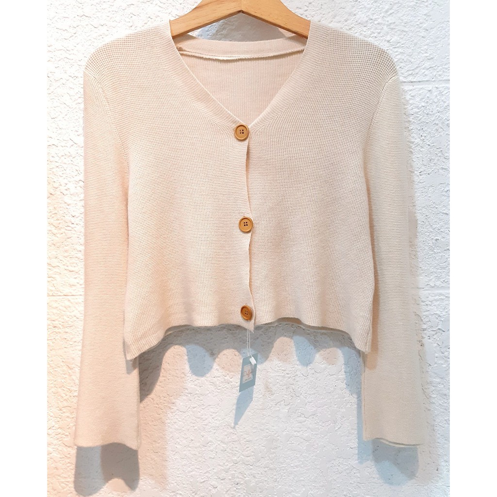 Áo cardigan tay loe màu be DK020 | BigBuy360 - bigbuy360.vn