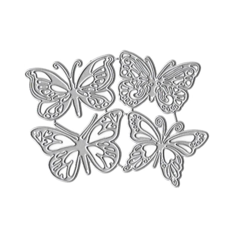 4 khuôn cắt giấy kim loại hình bướm