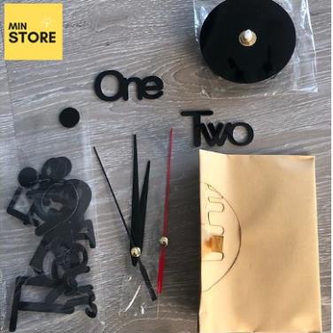 Đồng hồ trang trí dán tường 3D phong cách châu Âu độc đáo, Máy kim trôi êm ái