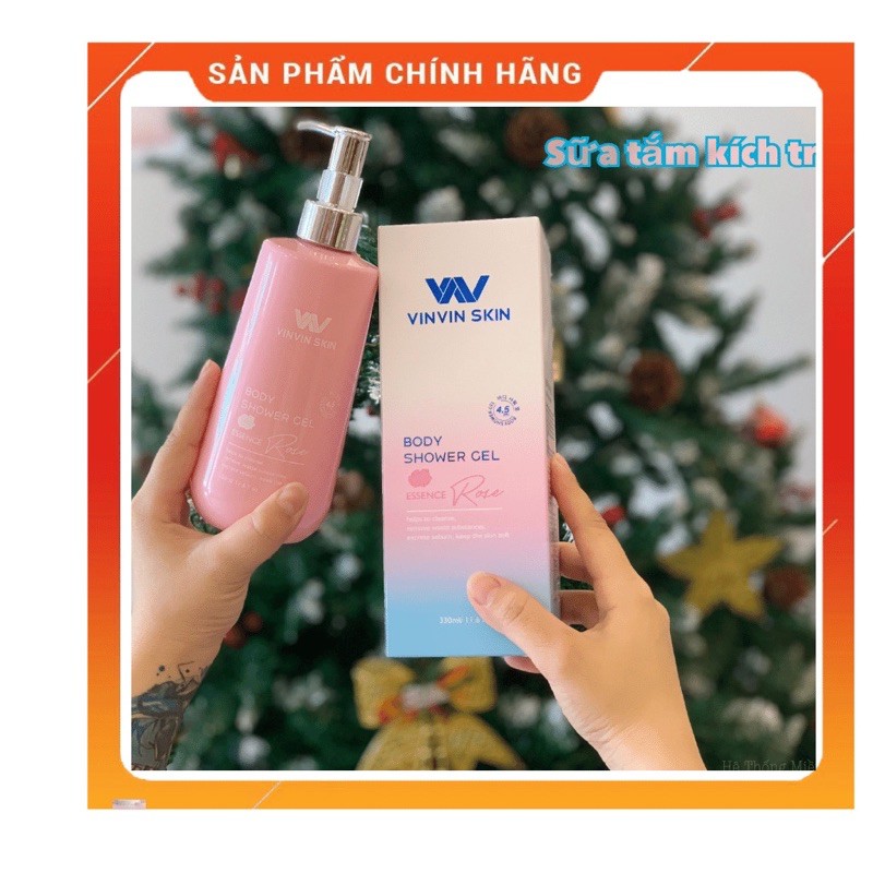 [FREESHIP]SỮA TẮM DƯỠNG TRẮNG DA HÀN QUỐC CHIẾT XUẤT HOA HỒNG - VINVIN SKIN TRẮNG HỒNG TỪ BÊN TRONG,NGĂN NGỪA LÃO HÓA DA