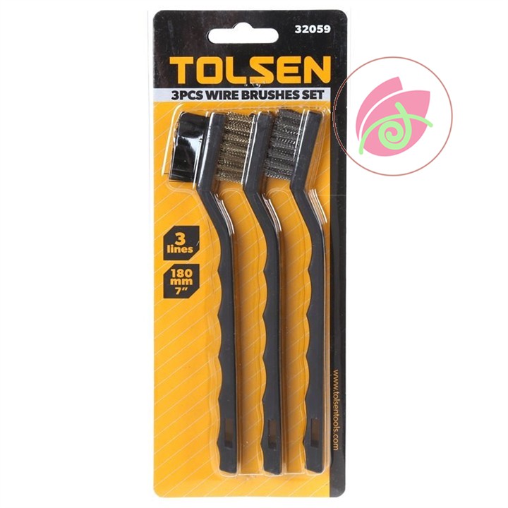 [Bán lẻ] Bàn Chải Nylon, SẮT hoặc Thép Mềm 180mm 7inch Wire Brushes TOLSEN 32059