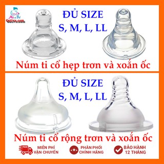 Núm ti silicon siêu mềm cho bình cổ hẹp và cổ rộng s/m/l/y