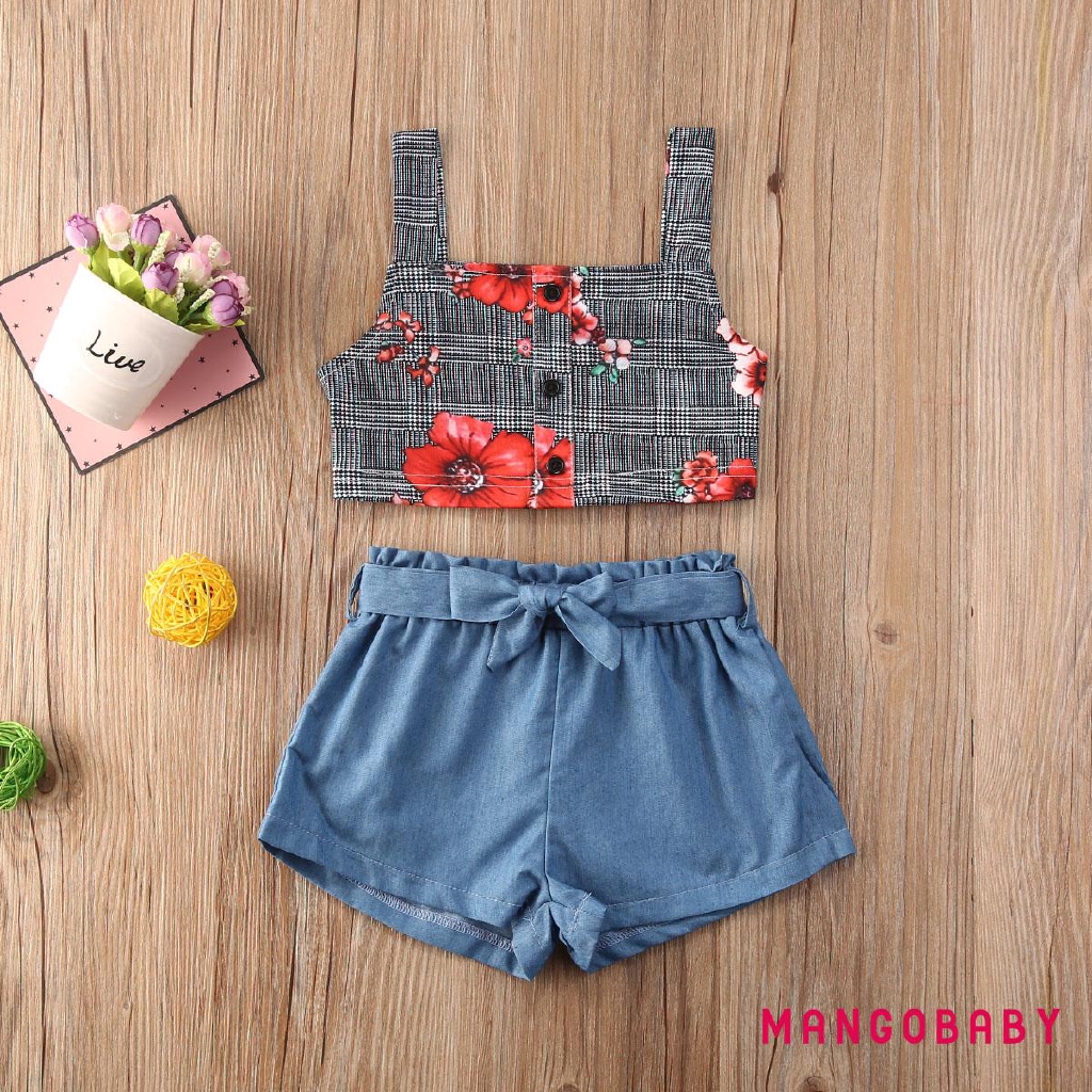 Set Áo Sơ Mi Tay Dài Thêu Hoa Hồng + Quần Short Ống Rộng Thời Trang Cho Bé Gái