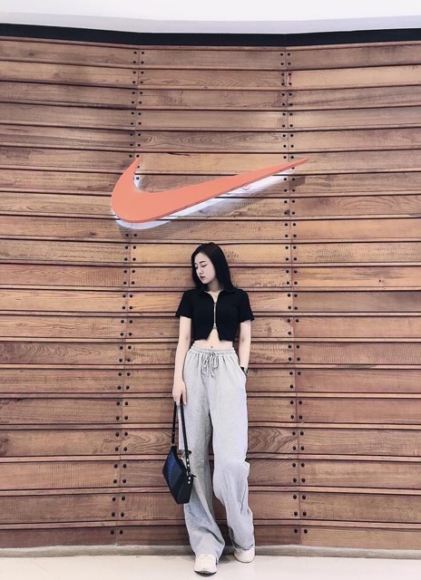 💭Set Quần Suông + Crop Dây Kéo