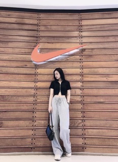 💭Set Quần Suông + Crop Dây Kéo