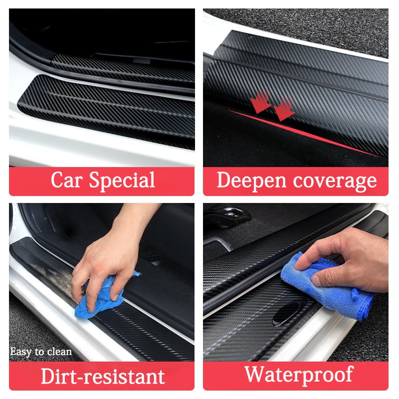 Miếng Dán Cửa Xe Hơi Bằng Sợi Carbon Cho KIA Morning Seltos K3 Carens Forte Cerato Soluto Forte Sportage Spectra Picanto RIO Carnival sorento
