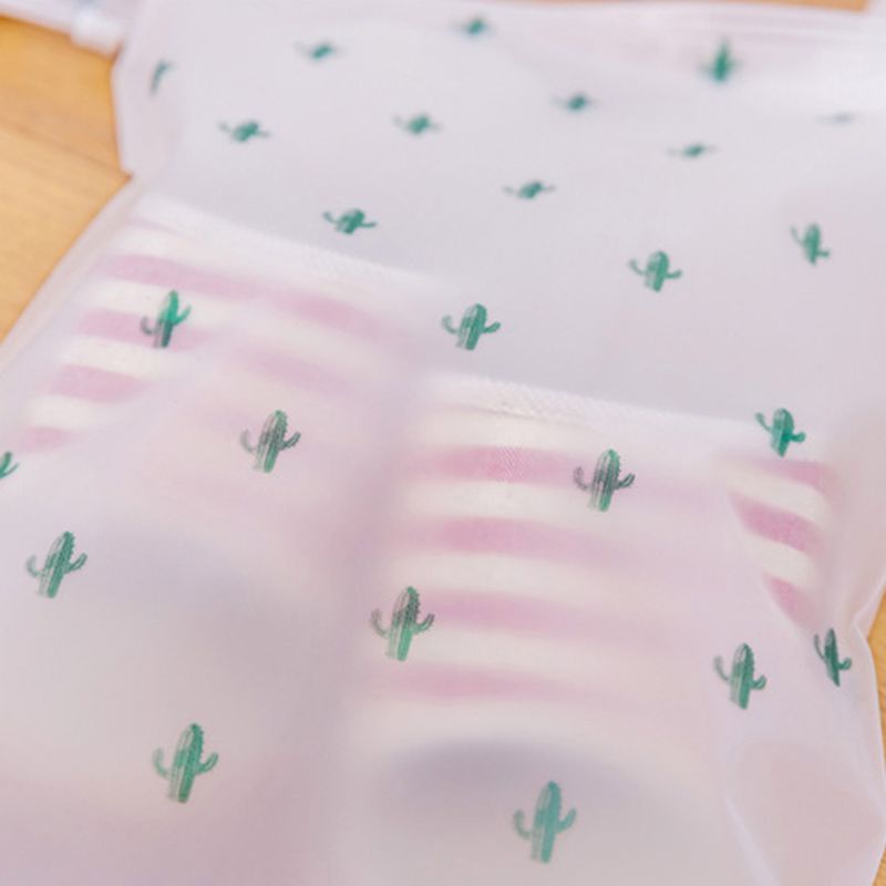 Túi Đựng Mỹ Phẩm Trong Suốt Hình Cây Xương Rồng Tiện Dụng Mang Theo Du Lịch