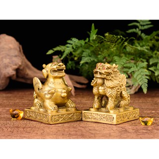 Tượng đôi tỳ hưu bệ bằng đồng thau cỡ trung phong thủy Hồng Thắng