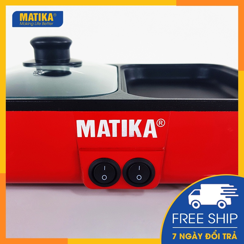 Bếp Lẩu Nướng 2 Ngăn Mini MATIKA MTK-9012