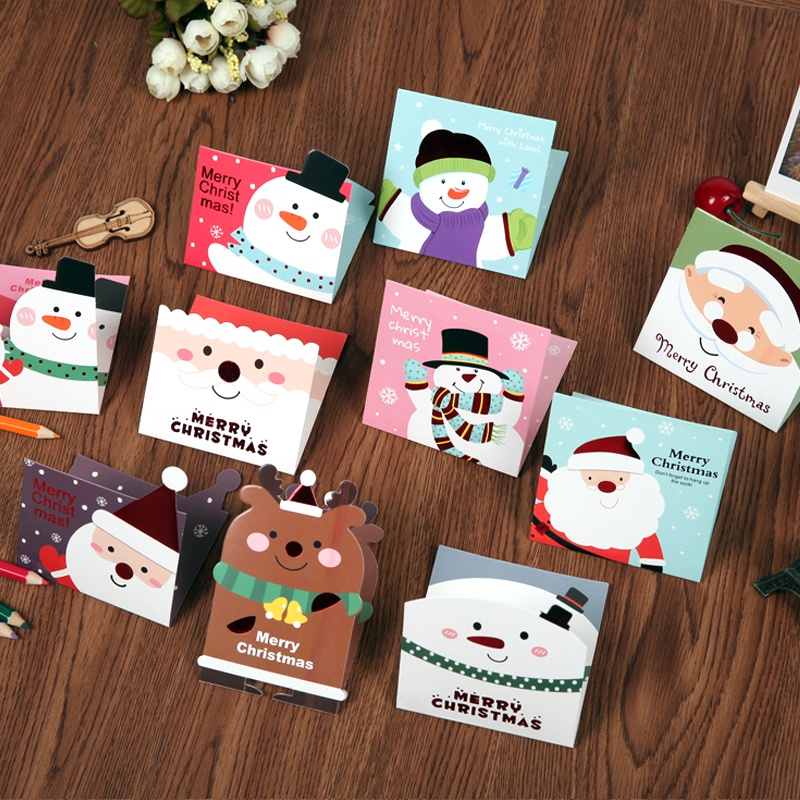 Thiệp giáng sinh Xmas Card 8.7x8.7cm Giấy dày cao cấp Đa dạng mẫu mã về Noel - [S632]