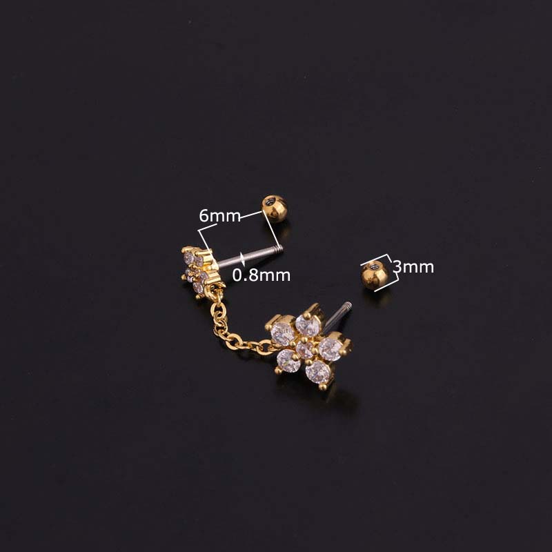 Khuyên tai bằng thép không gỉ 20gauge kiểu dáng sáng tạo thời trang