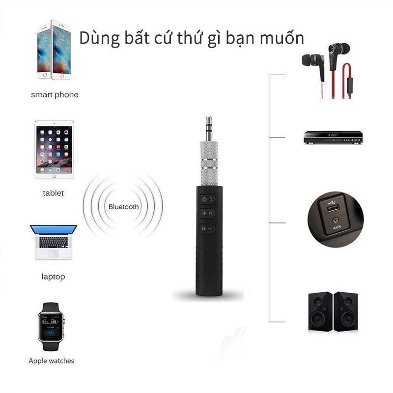 Bộ thu tín hiệu âm thanh không dây kết nối Bluetooth 3.5mm BT450 AUX cho xe hơi SUNhai