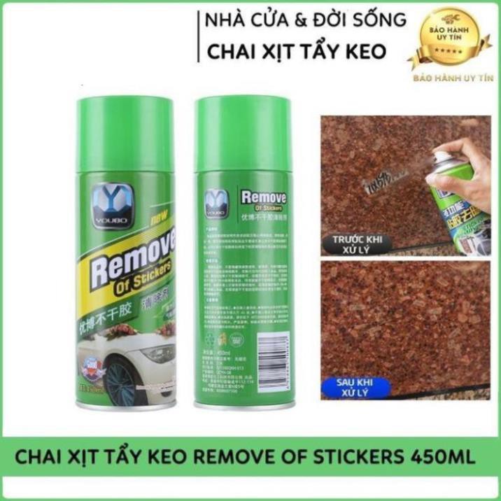 Chai Xịt Tẩy Keo, Nhưa Đường, Băng Dính, Vết Bám Khó Rửa Trên Xe Máy, Ô Tô Remove of sticker 450ml