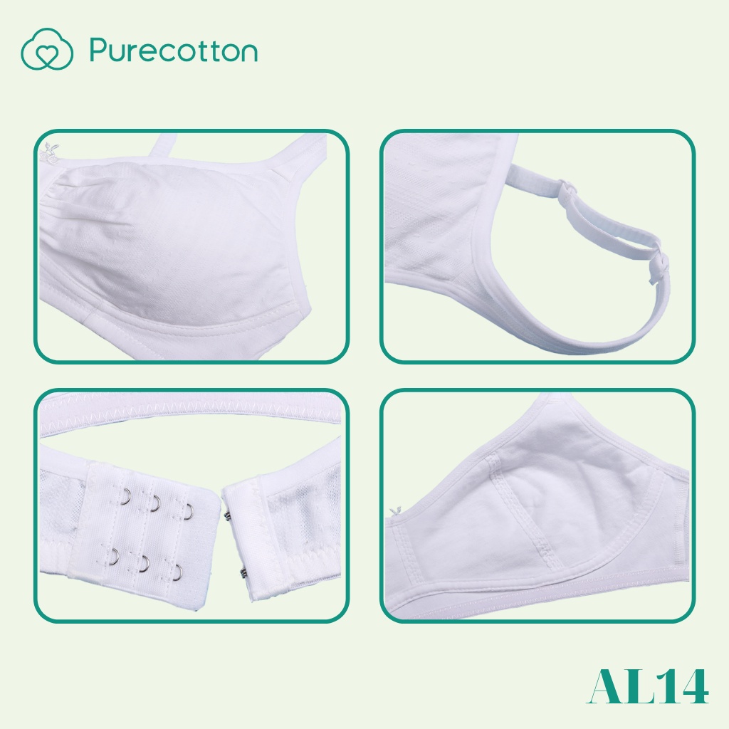 Áo lót học sinh Purecotton cho bé gái chất liệu cotton cao cấp kiểu dáng cài khuy không đệm PC015 | BigBuy360 - bigbuy360.vn